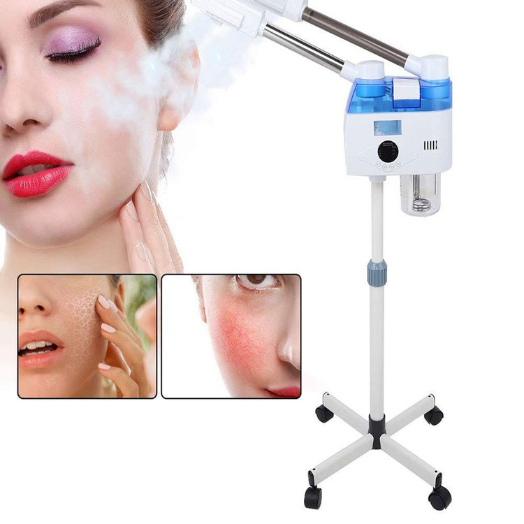 دستگاه بخور دولول لمسی سرد و گرم اوزون دار سفید Facial Steamer White 2 in 1