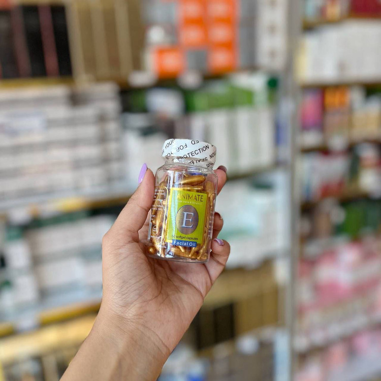 کپسول ضد چروک ویتامین ای صورت مالشی