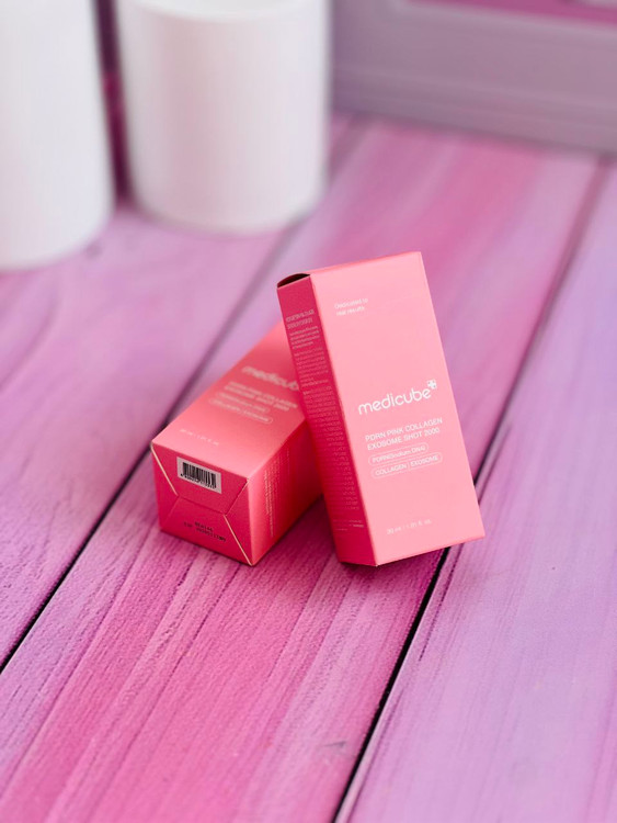 سرم اگزوزوم کلاژن و PDRN مدی کیوب شات 7500